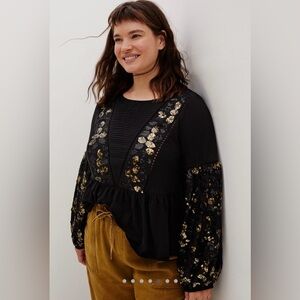 NWT Anthropologie Neale Sequined Peplum Top M